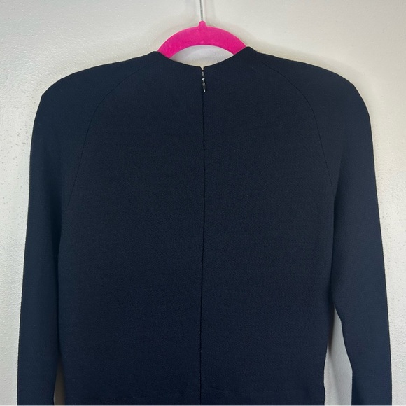 Vintage Donna Karan 6 Elegant Dark Navy Knit Dress Shoulder Pads 100% wool soft - Picture 9 of 16